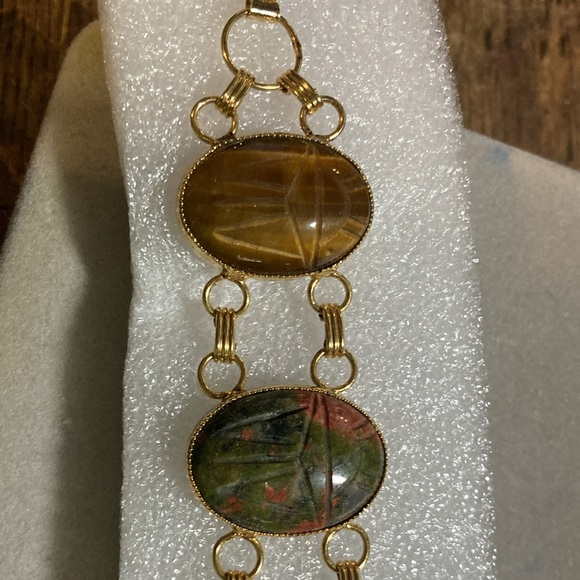 Vintage large scarab bracelet - Picture 2 of 12